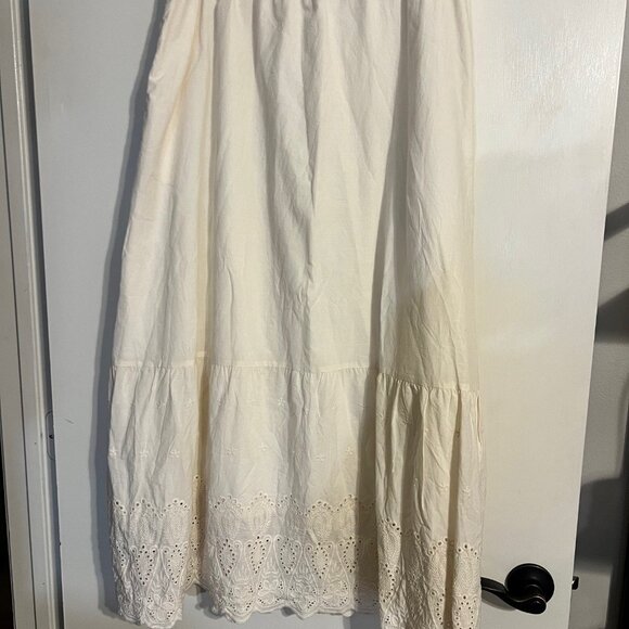 Neuflora Delphi Skirt Cream Embroidered Eyelet Boho Cottagecore Size XL - Picture 5 of 7